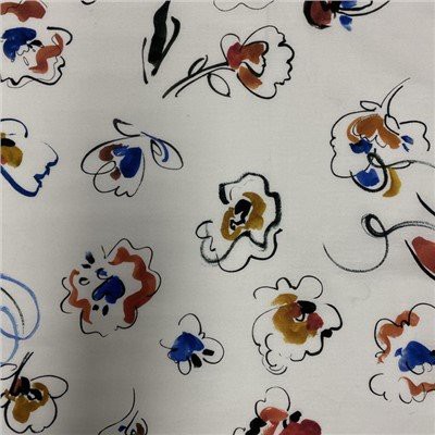 Dijital Baskı İpek Pamuklu Dimi Kumaş